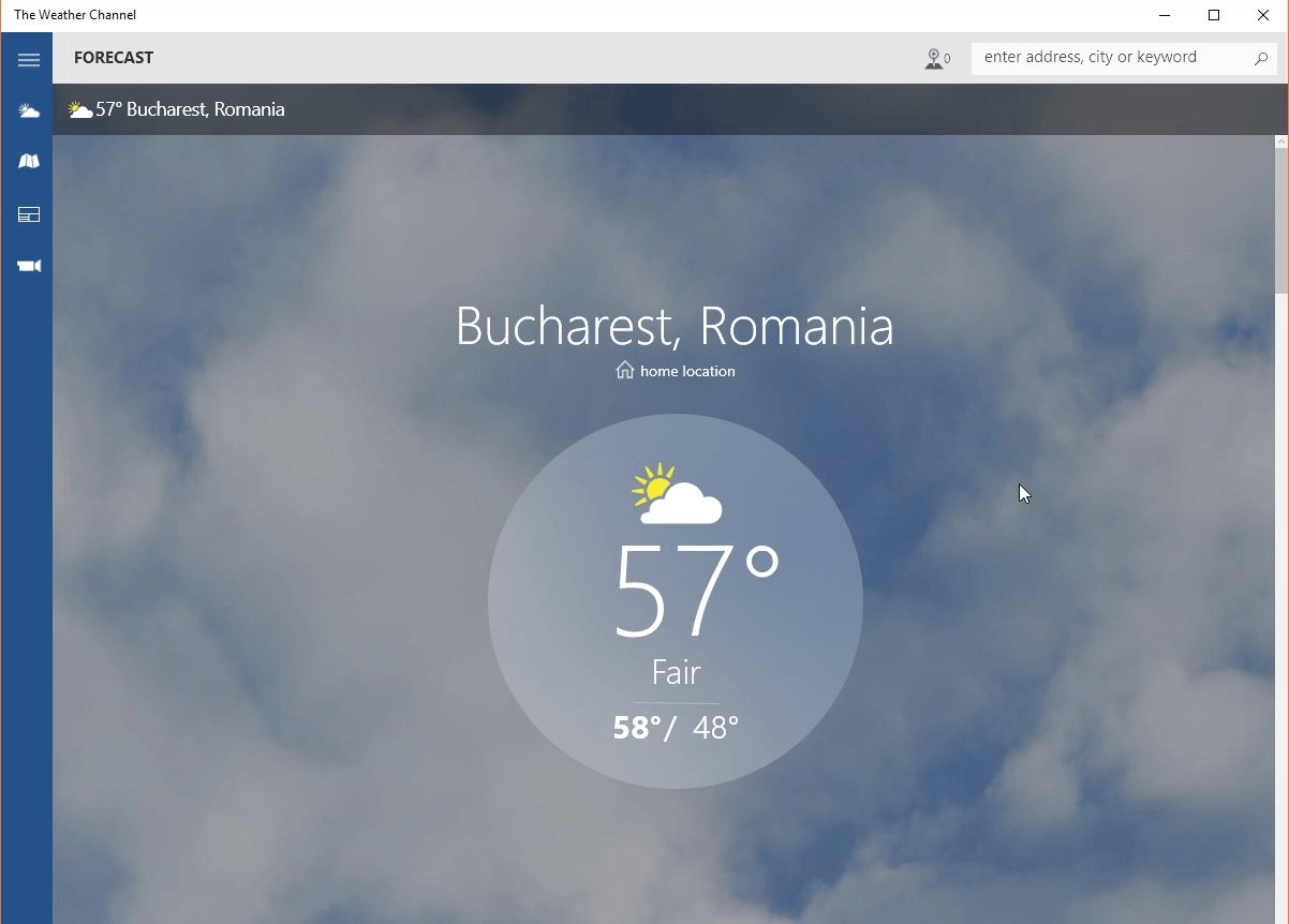 weather app not working windows 10