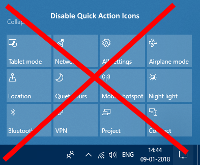 Disable Quick Action Icons