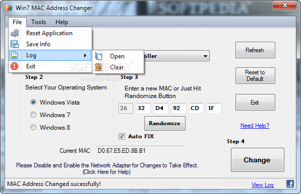 Win7-MAC-address-Changer