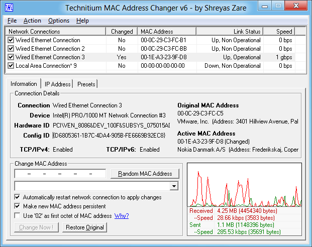 program to get alternate mac address