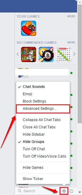 Facebook turn off chat