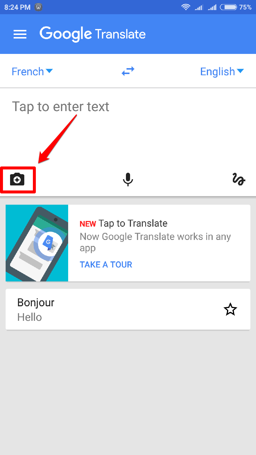 Tap translation