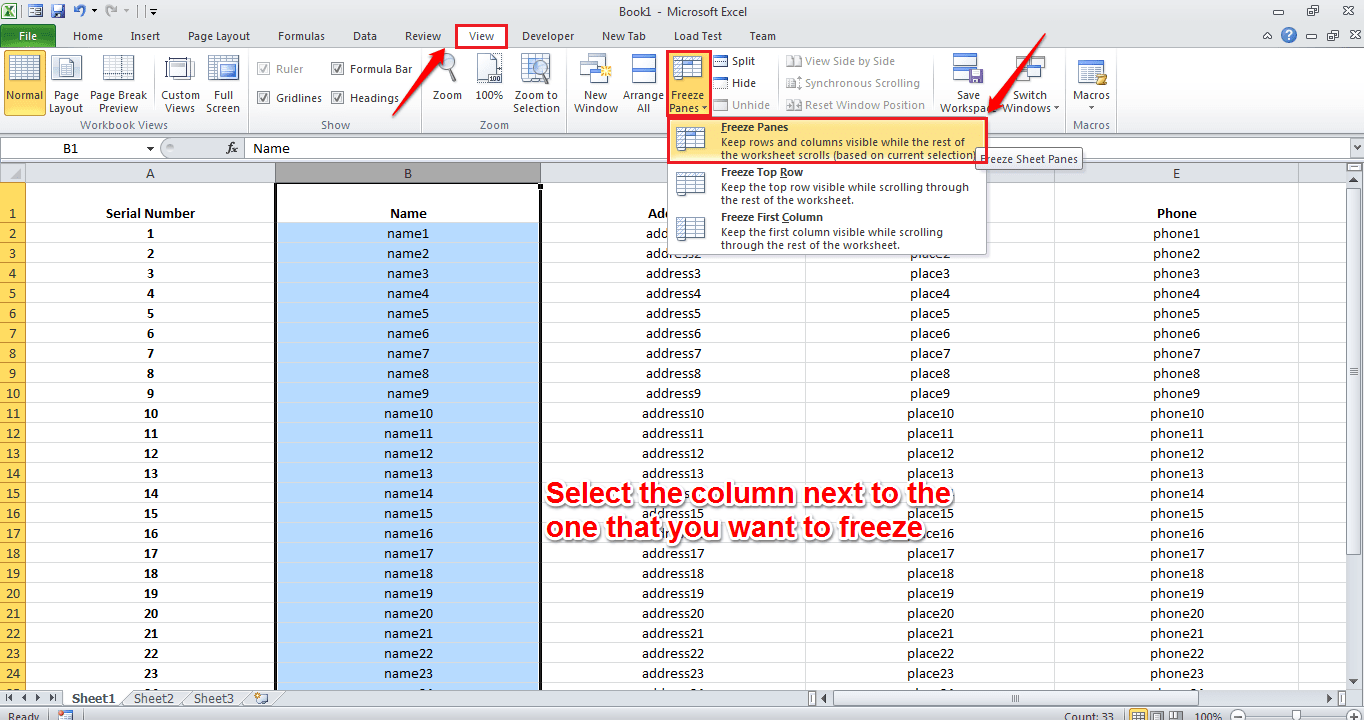 How To Freeze Rows Or Columns In Excel Sheets