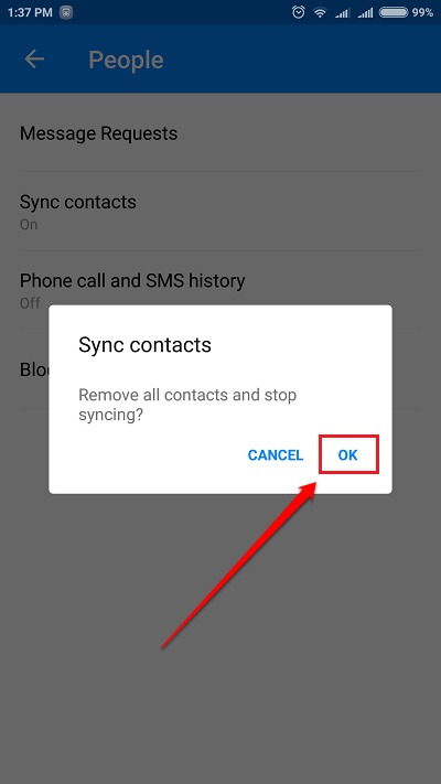 How To Turn Off The Syncing Feature In Messenger.