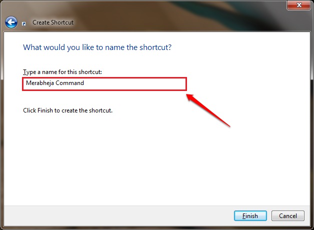 command to create a shortcut in windows