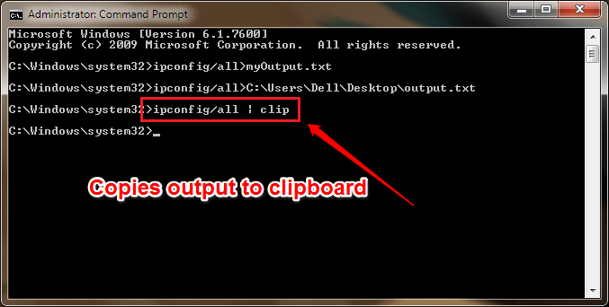 how to copy from command prompt windows 10