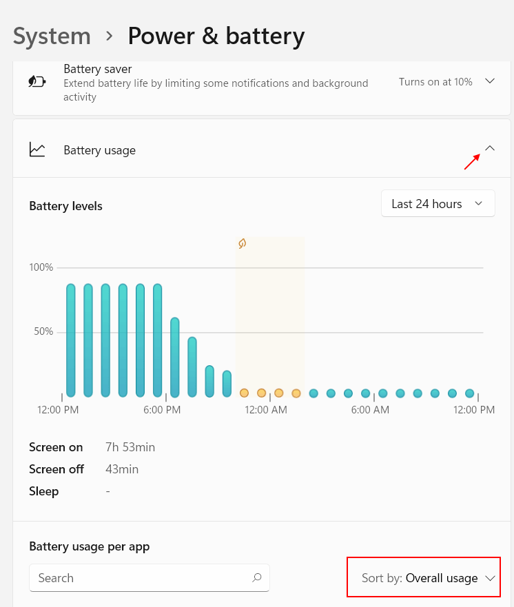 Battery Usage 1 Min