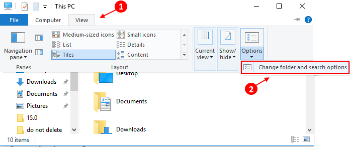Change Folder Options File Explorer Quick Access]