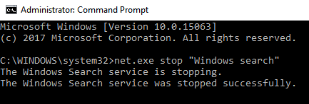 Cmd Stop Windows Search