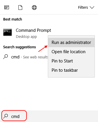 open administrator command prompt windows 10