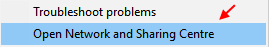 Network Sharing Centre Windows 10