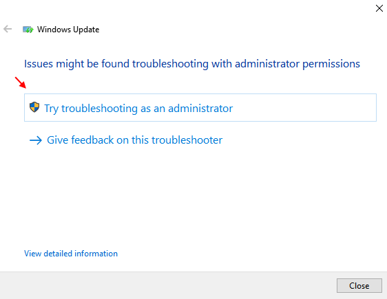 Windows update troubleshooter