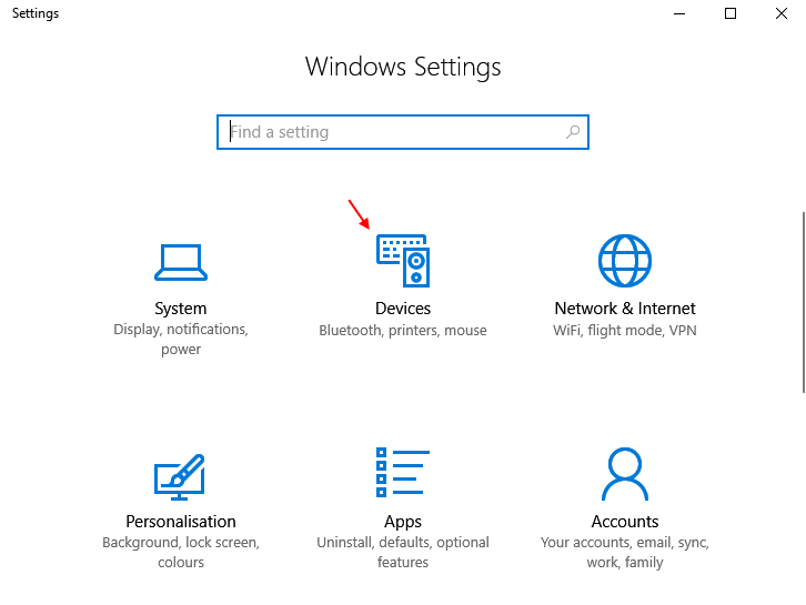 Devices Windows 10 Settings