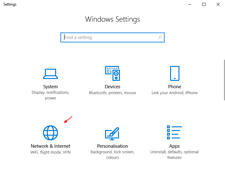 Network Internet Windows 10