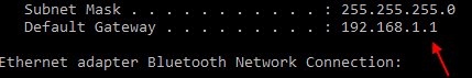 Default Gateway Router Ip Address Windows