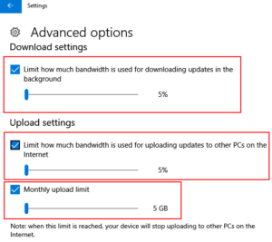 limit windows 10 update download internet bandwidth date