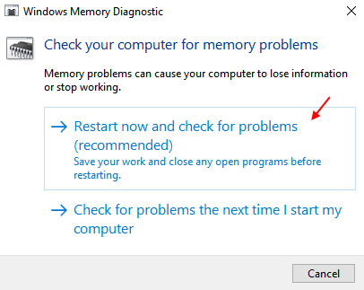 Windows Memory Diagnostic Tool 1