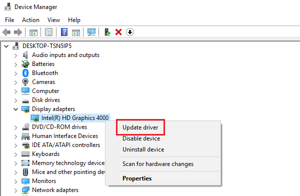 Update Graphics Drivers