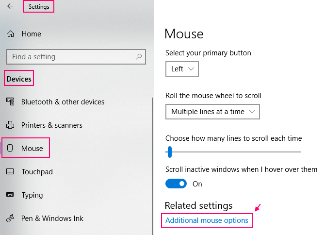 Additional Mouse Options Min