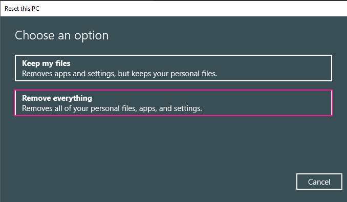 Remove everything windows 10 что это