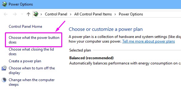 Choose What A Power Button Does