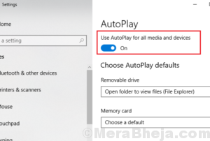 Disable Autoplay through Windows 10 settings