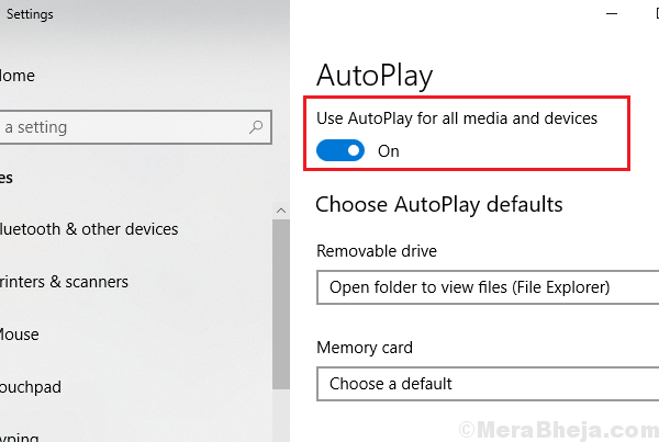 Disable Autoplay Through Windows 10 Settings