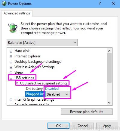 Disable Usb Selective Suspend Setting