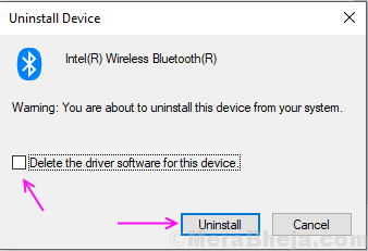 Confirm Uninstall Bluetooth Driver
