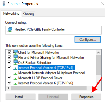 Internet Protocol 4 Properties