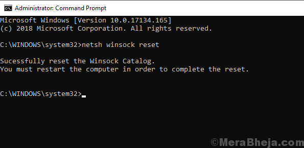 Netsh Winsock Reset