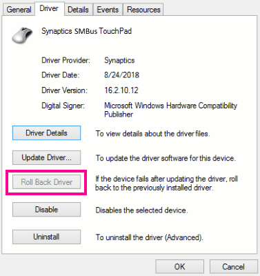 synaptics smbus driver windows 10 hp