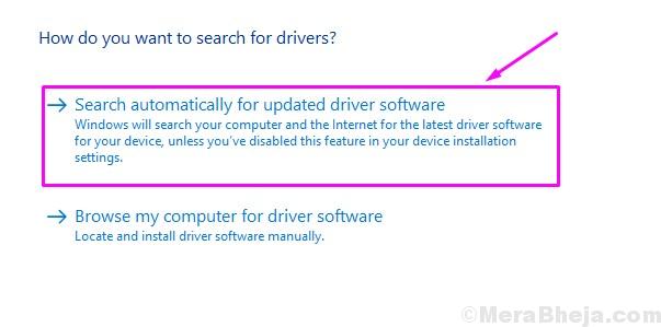 search automatically for updated driver software