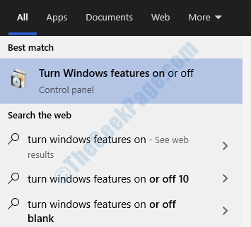 Turn Windows Features On Off