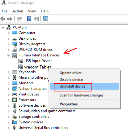 wacom create a supported tablet was not found