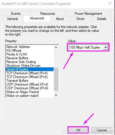 realtek pcie gbe family controller network cable unplugged