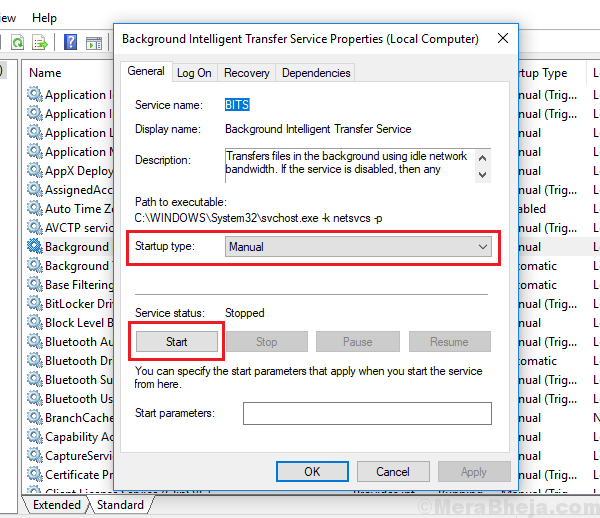 Fix Windows Could Not Start The Background Intelligent Transfer Service Bits In Windows 10