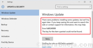 Error Code 0x80240008 for Windows updates