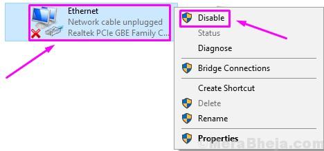 how to disconnect ethernet cable