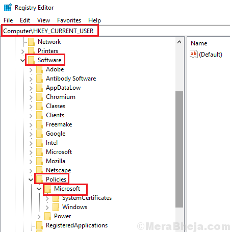 Microsoft Folder In Registry Editor