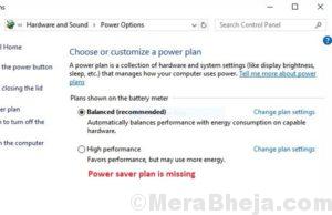 Restore missing Power Plan options on Windows 10