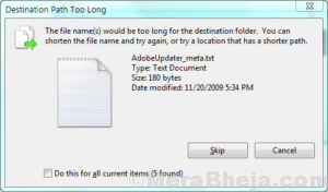The File File Name Is Too Large For The Destination File System