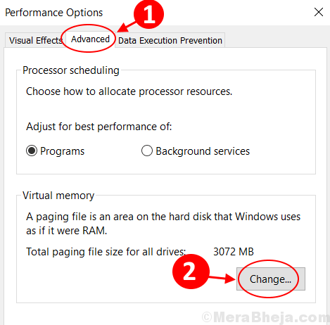 Change Virtual Memory Min