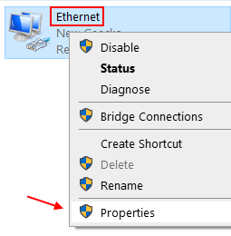 Ethernet Properties Min