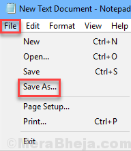 File Save As New Text Document