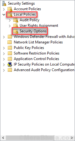 Local Group Policy Security Options