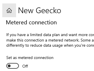Metered Connection Off Min