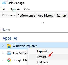 Restart Windows Explorer 1 Min