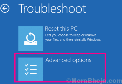 Troubleshoot Adv Options