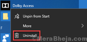 Uninstall App Start Menu